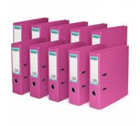 Booghe A4 Lever Arch File with Protector - Single, 4 or 10 Pack - Black, Red, Blue, Green, Turquoise, Fuchsia - Heavy Duty Office Filing & School Binders (10, Fuchsia)
