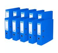 Booghe A4 Lever Arch File with Protector - Single, 4 or 10 Pack - Black, Red, Blue, Green, Turquoise, Fuchsia - Heavy Duty Office Filing & School Binders (10, Blue)