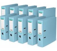 Booghe A4 Lever Arch File with Protector - Single, 4 or 10 Pack - Sky Blue, Pink, Lavender, Aqua - Heavy Duty Office Filing & School Binders (10, Sky Blue)