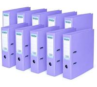 Booghe A4 Lever Arch File with Protector - Single, 4 or 10 Pack - Sky Blue, Pink, Lavender, Aqua - Heavy Duty Office Filing & School Binders (10, Lavender)
