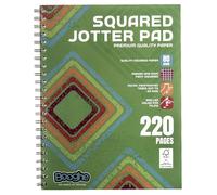 Booghe A4 Squared Jotta Notepad Wirebound With Premium quality writing paper 220 pages,with 80 GSM,4-Hole Punch Margins And Perforated Edges - Ideal for mathematic or Basic engineering use(Pack of 15)