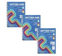 Booghe A5 Lined Jotter Notepad - Cover Wire-Bound Notepads with 220 Pages, Premium Quality Writing Paper 80gsm Lined Paper, Ideal for Home, School, and Office (3 Pack).