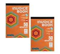 Booghe,Carbonless NCR Duplicate Invoice Book - 50 Sets - 137 x 203mm Pack of 2