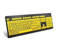 BOOGIIO Large Print Computer Keyboard Wired USB High Visibility Keyboard, Elderly High Contrast Keyboard, Oversized Letter for Visually Impaired Low Vision Individuals (Yellow+Black)