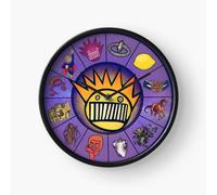 (Boognish Rising 2.2 - Ween Horoscope Astrology Birth Chart=5060) Wall Clock 12 Inch Funny Mantel & Tabletop Art Decor for Home Bedroom Office