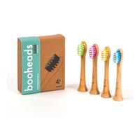 booheads - Bamboo Electric Toothbrush Heads | Biodegradable Eco-Friendly Sustainable Recyclable | Sonicare Compatible | Bamboo Toothbrush Replacement Heads - Polish Clean