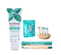 Booheads Fluoride Free Hydroxyapatite Toothpaste and Compatible OralB Wheat Straw Heads Bundle