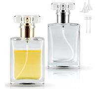 BOOHO 2Pcs 30ml Empty Glass Perfume Atomiser, 2 colors Clear Glass Atomiser Spray Bottles, Refillable Spray Perfume Bottles Fine Mist Cosmetic Container for Travel（30ml）