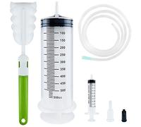 BOOHO Large Syringe, 100ml/200ml/300ml/500ml Reusable Liquid Syringe with Tube, Capacity Plastic for Laboratory, Measuring, Watering, Industry, Feeding Pets, Oil or Glue Applicator (500ml)