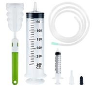 BOOHO Large Syringe, 100ml/200ml/300ml/500ml Reusable Liquid with Tube, Capacity Plastic for Laboratory, Measuring, Watering, Industry, Feeding Pets, Oil or Glue Applicator (300ml)