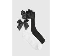 Boohoo 2 Pack Oversized Bow Detail Socks multi One Size