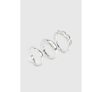 Boohoo 3 Pack Silver Chunky Rings silver S/M