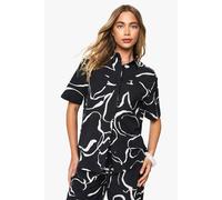 Boohoo Abstract Floral Textured Shirt In Black black 8