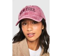 Boohoo Acid Wash Slogan Cap In Burgundy burgundy One Size