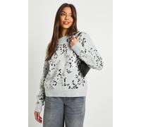 Boohoo All Over Sequin Jumper In Grey grey M