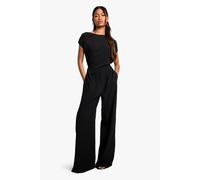 Boohoo Asymmetric Wide Leg Jumpsuit In Black black 12
