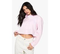 Boohoo Basic Cropped Shirt In Pink pink 10