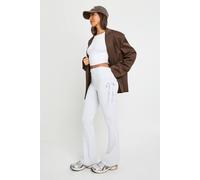 Boohoo Basic Fold Over Waist Flare Legging In Ash Grey ash grey 16