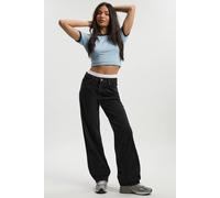 Boohoo Basic High Waist Boyfriend Jean In Washed Black washed black 16/30L