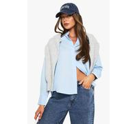 Boohoo Basics Cotton Shirt In Blue blue 8