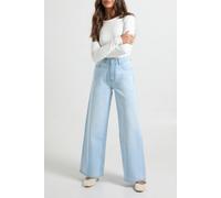 Boohoo Basics High Waist Wide Leg Jean In Bleach Wash bleach wash 8/30L
