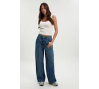 Boohoo Basics High Waist Wide Leg Jean In Vintage Wash vintage wash 14/30L