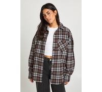 Boohoo Basics Oversized Cotton Poplin Shirt In Charcoal charcoal 10