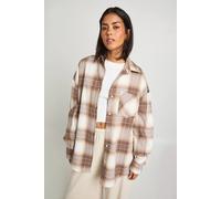 Boohoo Basics Oversized Cotton Poplin Shirt In Stone stone 10