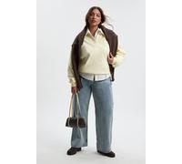 Boohoo Basics Plus Denim Wide Leg Jean In Acid Wash Light Blue acid wash light blue
