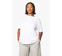 boohoo Women's Basics Plus Super Oversized Crew Neck Basic Cotton T-Shirt in White | Size: 22
