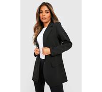 Boohoo Basics Woven Single Breasted Fitted Blazer In Black black 10