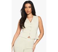 Boohoo Bengaline Fitted Waistcoat In Ecru ecru 12