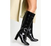 Boohoo Block Heel Knee High Boots In Black black 3