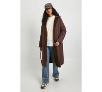 boohoo Women's Borg Lined Mac in Chocolate | Size: 8