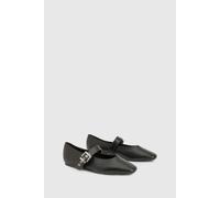 Boohoo Buckle Detail Mary Jane Ballet Flats In Black black 5