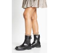 Boohoo Buckle Panel Biker Ankle Boots In Black black 4