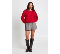Boohoo Cable Knit Cardigan In Red red XL