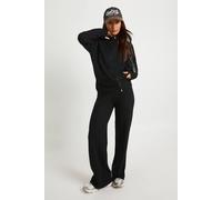Boohoo Cable Knit Zip Through High Neck Jumper And Straight Leg Trouser Co-Ord In Black black M