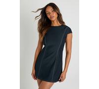 Boohoo Cap Sleeve Mini Shift Dress In Navy navy 14
