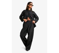 Boohoo Casual Wide Leg Trousers In Black black 12