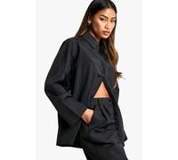 Boohoo Casual Woven Oversized Shirt In Black black 6