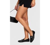 Boohoo Chain Trim Loafer In Black black 3