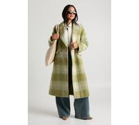 Boohoo Check Oversized Double-Breasted Wool Look Coat In Green green 14