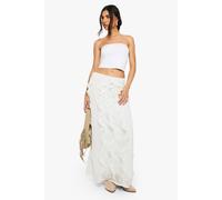 Boohoo Chiffon Ruffle Maxi Skirt In Ivory ivory 10