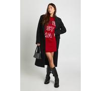 Boohoo Christmas Letter Jumper Dress In Red red S