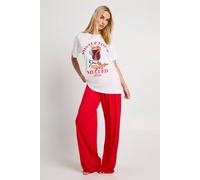 Boohoo Christmas Mulled Wine Oversized T-Shirt & Trousers Pyjama Set In Red red 16