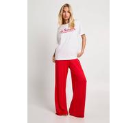 Boohoo Christmas 'save Santa A Trip' Oversized T-Shirt & Trousers Pyjama Set In Red red 10