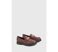 Boohoo Chunky Chain Loafers In Burgundy burgundy 5