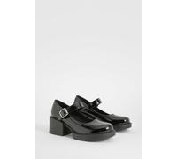 Boohoo Chunky Heeled Mary Janes In Black black 3