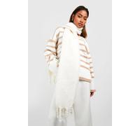 Boohoo Chunky Tassel Scarf In Cream cream One Size